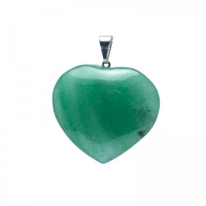 Μενταγιόν Καρδιά Πράσινου Χαλαζία - Green Quartz